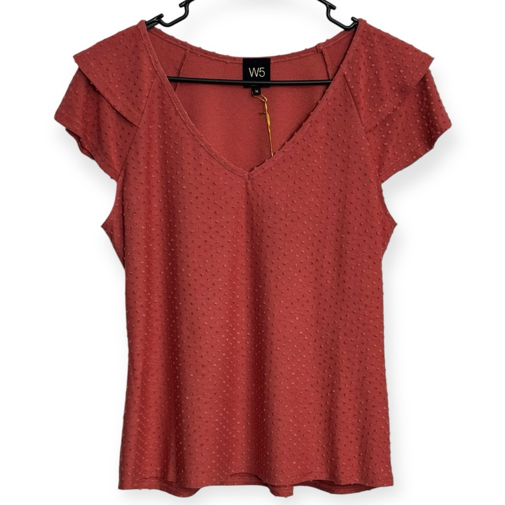 Anthropologie W5‎ Blush Rose Textured Blouse Size M